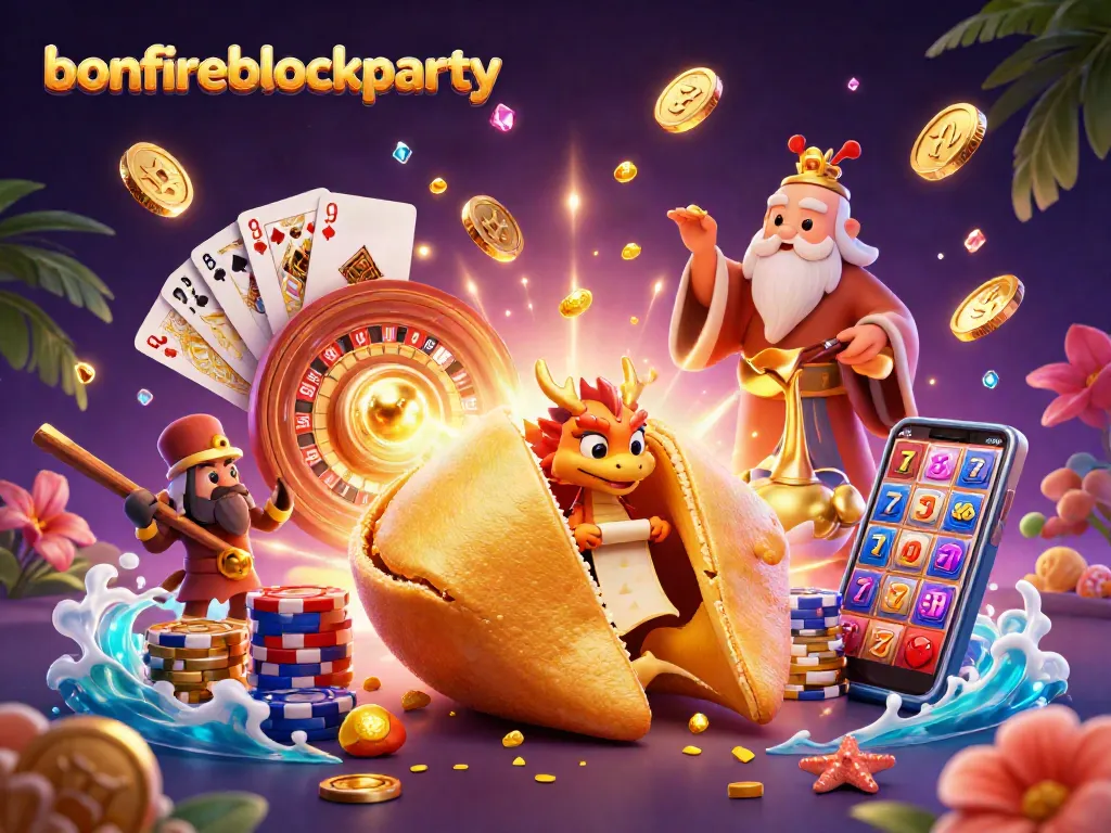 Engage in thrilling gameplay at bonfireblockparty with dazzling coins and a dynamic casino scene.